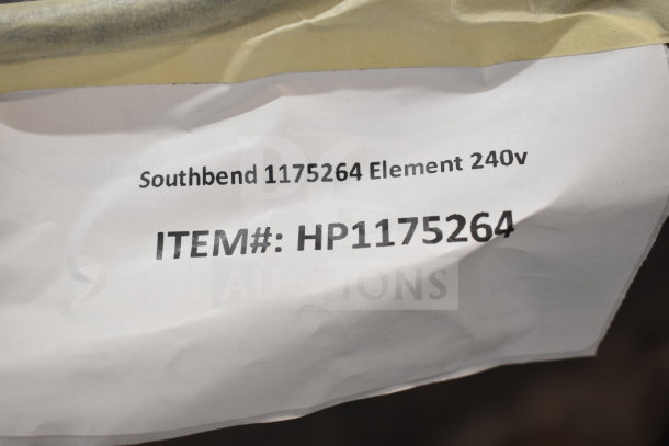 Alt text: Southbend 1175264 Element 240v with item number HP1175264, marked as brand new with scratches and dents.