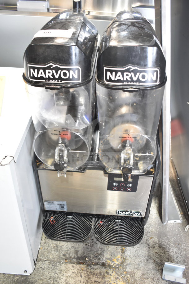 Narvon 378NSSM2 Summit double 3.2-gallon granita machine, brand new scratch and dent, 115 volts, visible control panel.