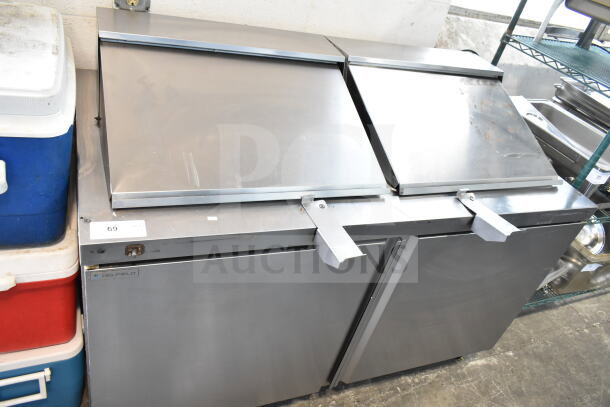 2019 Delfield 4460NP-24M Sandwich Salad Prep Table, stainless steel, mega top, commercial grade, 115V, good condition.
