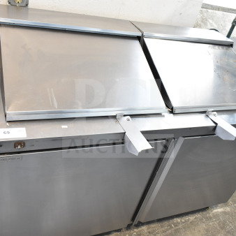 2019 Delfield 4460NP-24M Sandwich Salad Prep Table, stainless steel, mega top, commercial grade, 115V, good condition.