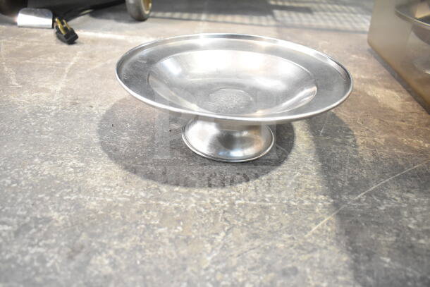 Silver footed plate in good condition, part of a lot with various items including chafer lids.