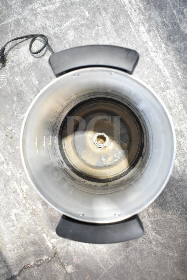 Hamilton Beach beverage holder dispenser, stainless steel interior, visible wear, power cord attached, single unit.