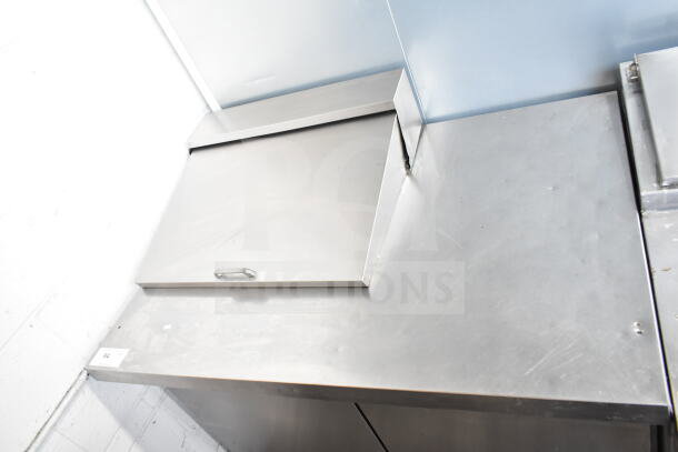Continental SW48-12M commercial prep table, stainless steel, Mega Top, 115 volts, excellent condition, hinged lid.