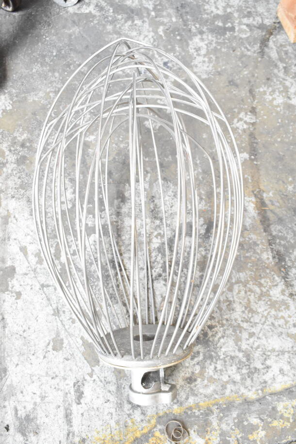Hobart M 802 commercial dough mixer whisk attachment, stainless steel, compatible with 80-quart mixing bowl.