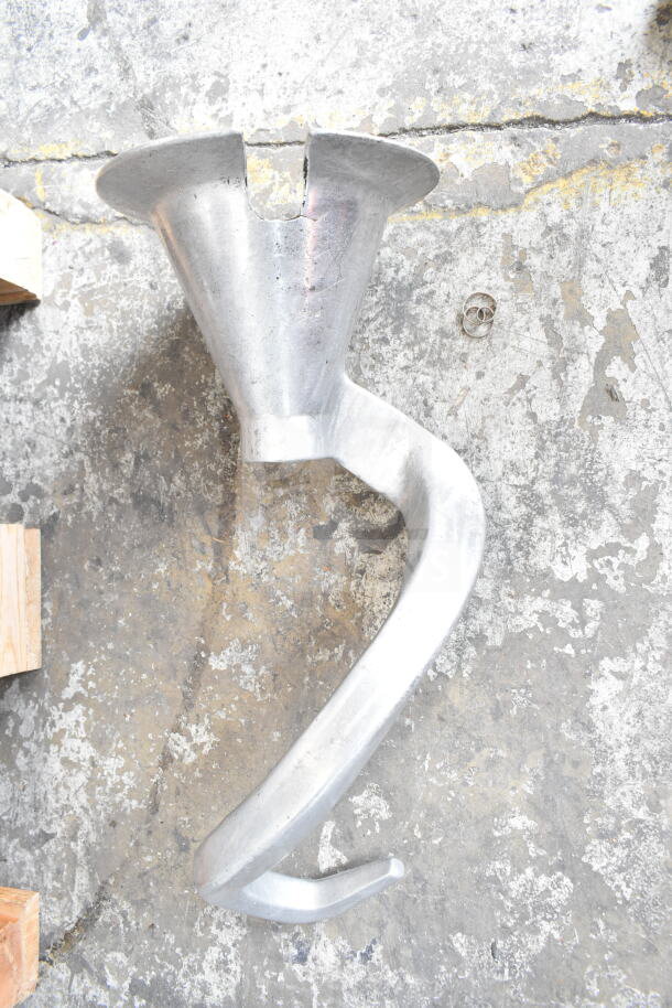 Hobart M 802 dough hook attachment, metallic finish, compatible with 80-quart mixer.