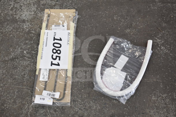 2 brand new scratch and dent items: Vulcan 00-913135-00042 hose, 3 ft section, and Vollrath XSAA0006 Incolloy element in packaging.