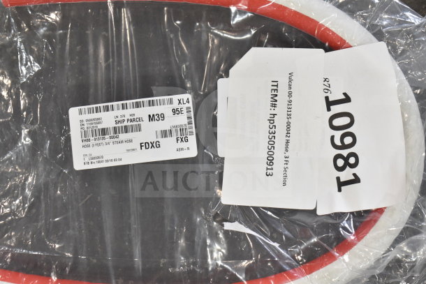 Vulcan 00-913135-00042 Hose, 3 Ft, new with labels. Includes visible item number and shipping details in original packaging.