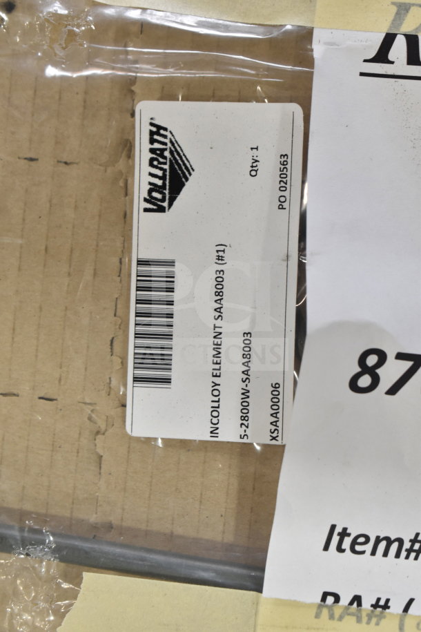 Brand new Vulcan 3 ft hose and Vollrath Incolloy Element SAA8003, tags show model details. Scratch and dent items.