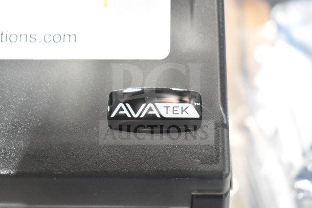 Brand new AvaTek OS-2130D Pro Label Printer, black casing, minor scratches. AvaTek logo displayed prominently.