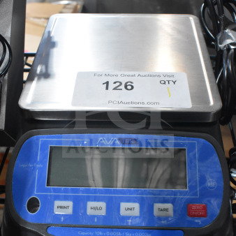 Brand new AvaTek 334PCN10 portion scale, 10 lb. capacity, legal for trade, scratch and dent condition, visible label.