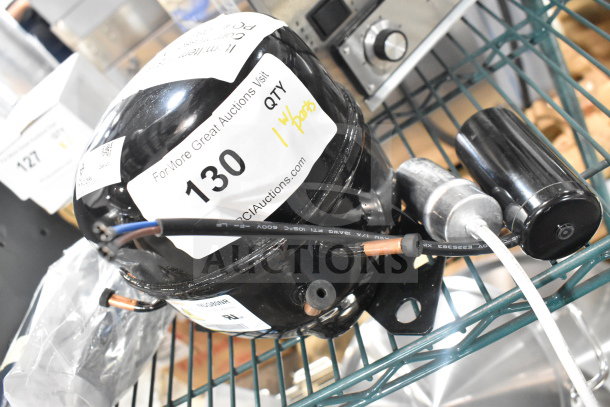 BRAND NEW SCRATCH AND DENT Avantco 17818103 compressor for AU and AWT freezers. Label shows auction number 130.