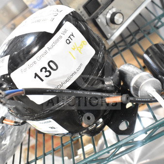 BRAND NEW SCRATCH AND DENT Avantco 17818103 compressor for AU and AWT freezers. Label shows auction number 130.