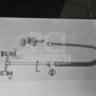 BRAND NEW SCRATCH AND DENT! Regency 600PRD8X 1.15 GPM Deck-Mounted Pre-Rinse Faucet with 8" Centers and 44" Hose