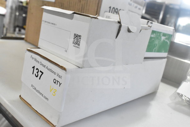 Three new items: Crown Steam 5555-3 Temperature Control 115V, Vulcan 00-428045-00001 Solenoid, Vulcan 00-913102-00404 Kit.