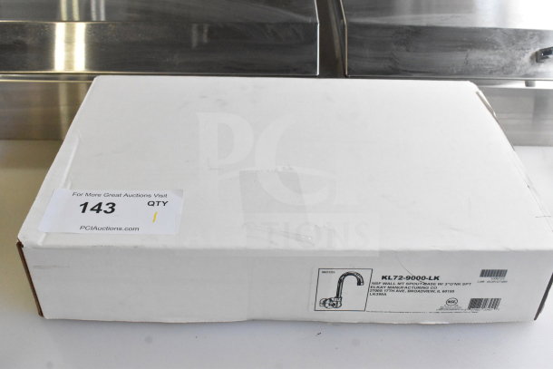 Brand new Elkay KL72-9000-LK faucet, scratch and dent, in original box with label. NSF wall mount spout.