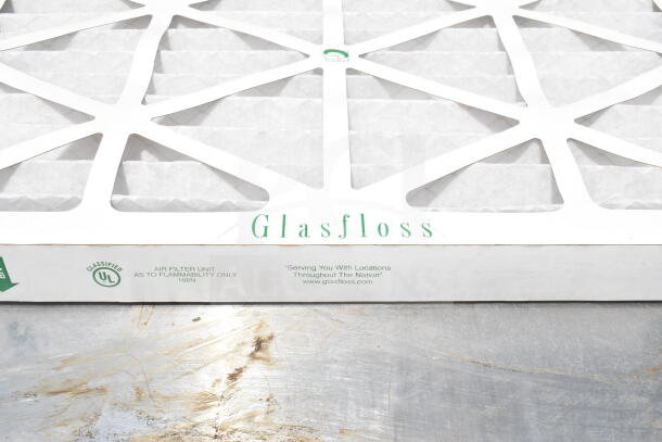 Glasfloss air filter, white, UL classified, new condition, 4 pack. "Serving You With Locations Throughout The Nation."