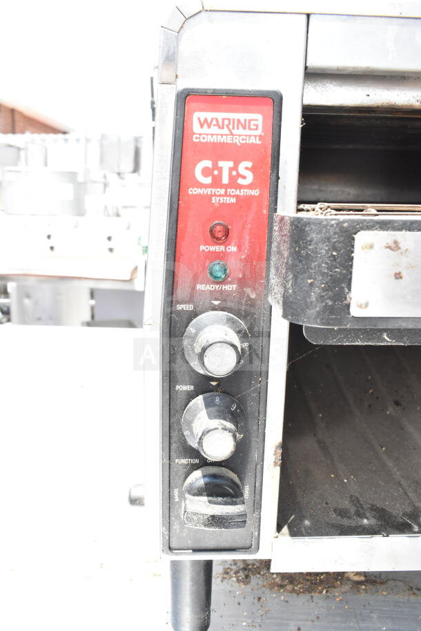 2021 Waring CTS1000B countertop conveyor toaster oven, 208V, 1 phase. Controls for speed, power, and function visible.