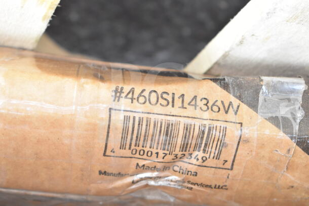 Barcode and label on packaging for Regency Hardwood Cutting Board Insert, model #460SI1436W, Made in China.