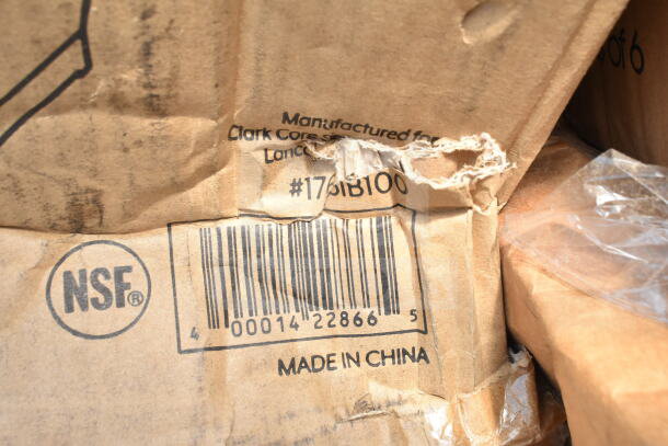 Torn cardboard box marked "NSF," "Made in China," with visible barcode and item number #1761B100.