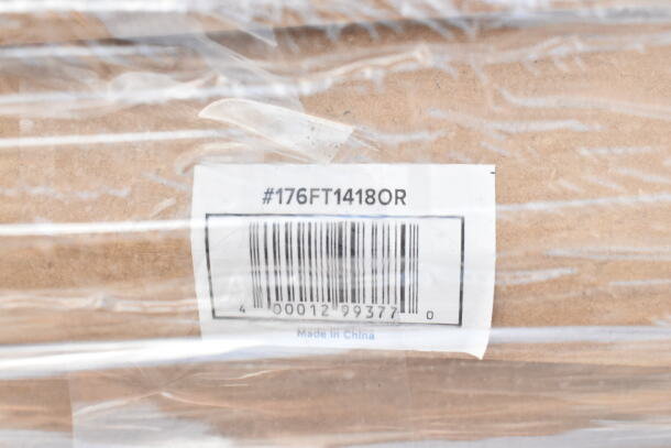 Label showing barcode, item number #176FT1418OR, wrapped in clear plastic, marked "Made in China".