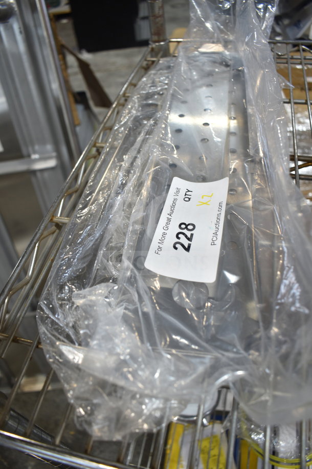 Brand new stainless steel steam table pan false bottom, model 407024FB, in original packaging, labeled as "scratch and dent."