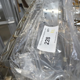 Brand new stainless steel steam table pan false bottom, model 407024FB, in original packaging, labeled as "scratch and dent."