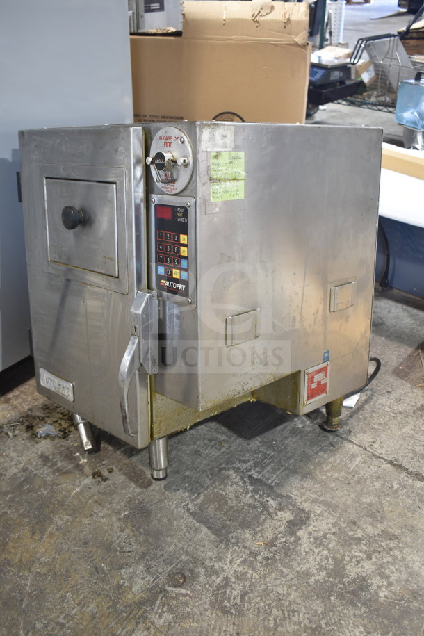 Autofry MT1-5 ventless fryer, electric, commercial countertop model, used condition, 240V, 1 phase, visible control panel.