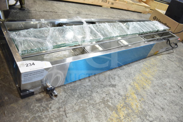 Brand new Avantco 177BMFW5 bain marie food warmer, 57", with 5 half-size wells. Scratch and dent, 120V, 1 phase.