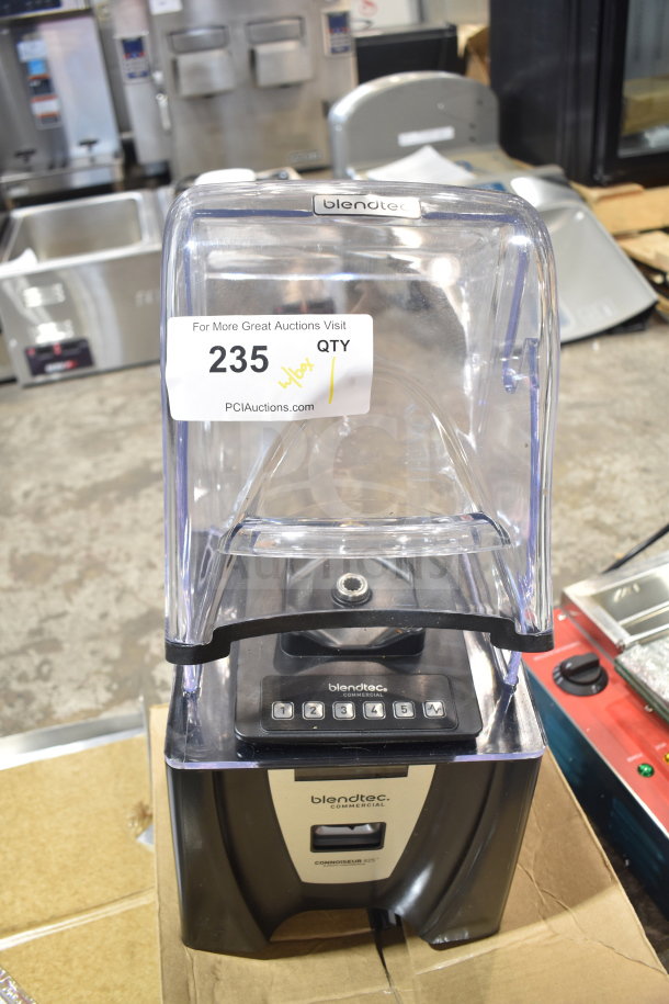 BRAND NEW Blendtec ICB5/ABC5 Commercial Connoisseur 825 Blender, 3.8 hp, sound enclosure, labeled for auction lot 235.