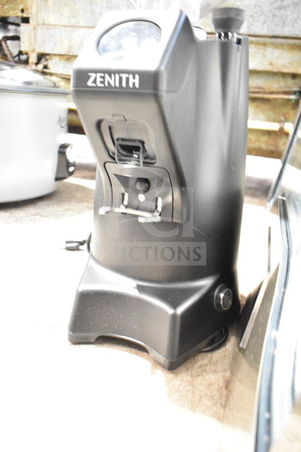 Brand new Conti Valerio Zenith Touch commercial bean grinder, 110-120V, scratch and dent condition, matte black finish.