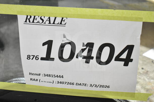 BRAND NEW SCRATCH AND DENT Estella 34815444 glass door for MCC220 with resale label, RA# 3407266, date 3/3/2026.