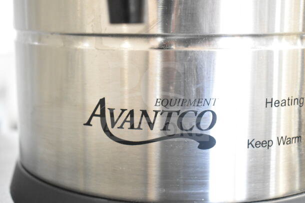 Brand new Avantco 177CU30CETL 30-cup stainless steel coffee urn. Visible minor dents. Features heating and keep warm functions.