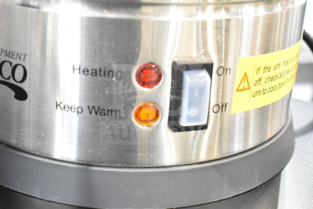 Brand new Avantco 177CU30CETL 30-cup stainless steel coffee urn with heating and keep warm indicators, 120 volts.