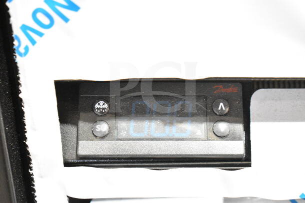 Digital display panel of Beverage Air BB48HC-1-G-B, showing controls for the commercial back bar refrigerator.