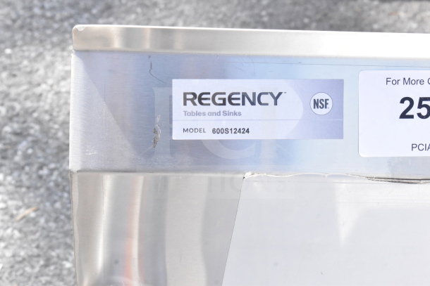 BRAND NEW Regency 600S12424 single bay sink, scratch and dent condition, no legs. Fryclone model 259os100. NSF certified.