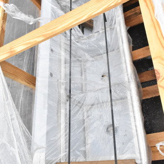 Brand new Steelton 522CS31818 90" three-compartment sink, with two 18" drainboards, in original crate, no legs included.
