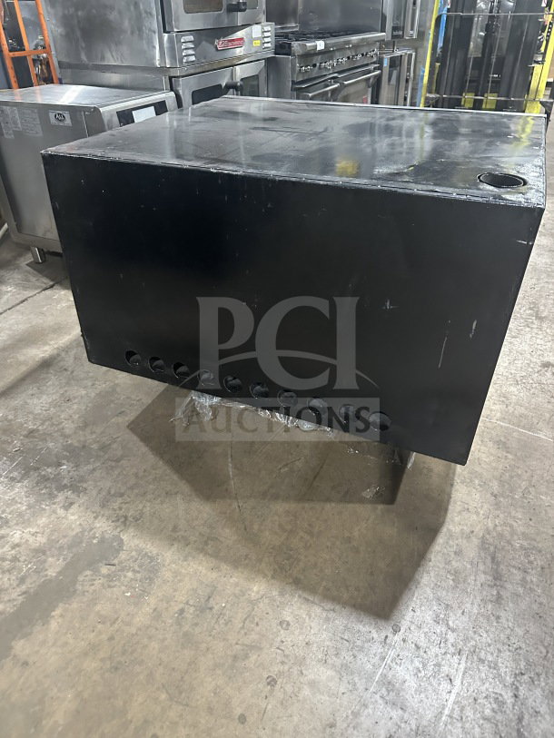 Attias commercial stainless steel gas-powered countertop double deck pizza oven, black casing, used condition.