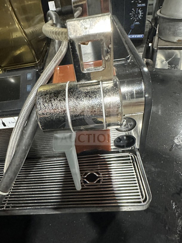 Thermoplan Mastrena II M2CS espresso machine, stainless steel, with drip tray and 3 bean hoppers, model M2-CS SN: 410025090.