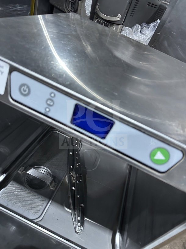 Hobart LXe Series stainless steel undercounter dishwasher, Model LXEH, with digital controls, in excellent condition.