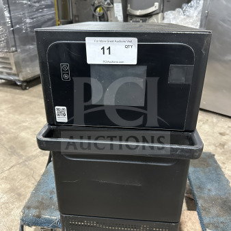 MerryChef Eikon E2S black electric rapid cook oven, countertop model, 208/240V, single phase, good condition with label markings.