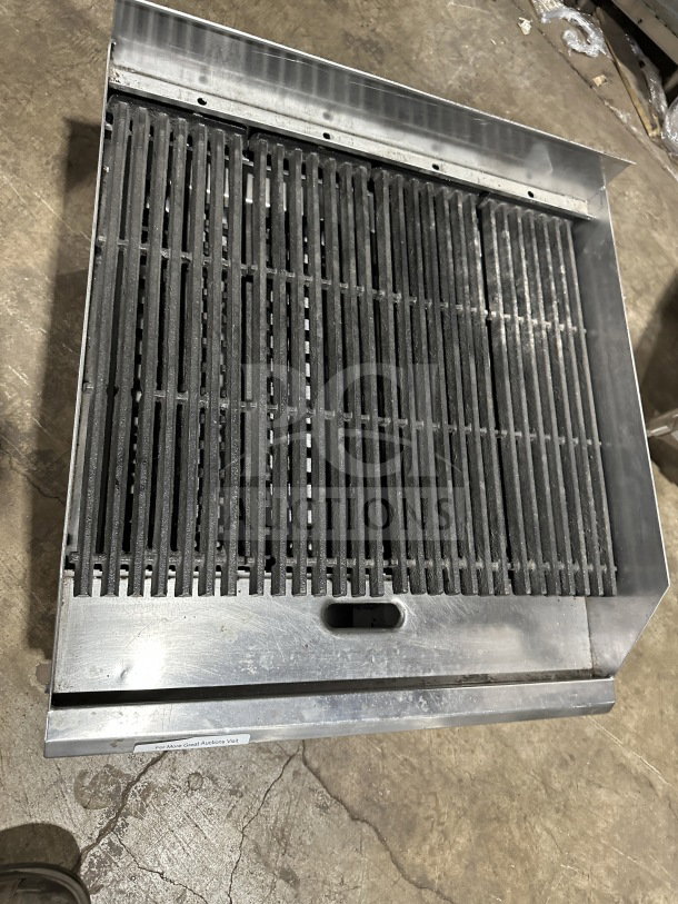Commercial TMRC36 stainless steel radiant charbroiler, countertop model, dual gas/electric, excellent condition.