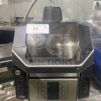 Electrolux 2017 model HSPP2RPRS countertop electric infrared flat press, stainless steel body, digital controls, small legs.