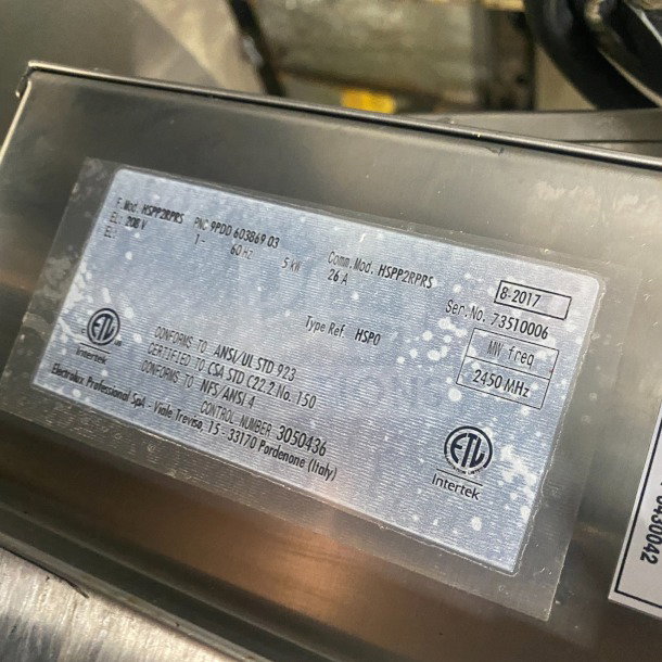 LATE MODEL 2017 Electrolux commercial infrared flat press, Model HSPP2RPRS, stainless steel with digital controls, 208V.