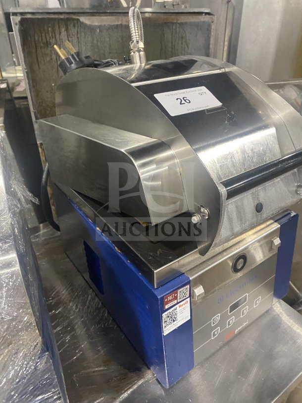 Electrolux HSPPA1 stainless steel panini press grill, electric, countertop model, 208V, 1 phase, on legs, good condition.