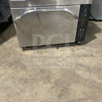 Amana AXP22 stainless steel countertop rapid cook turbo oven, commercial-grade, electric 208-230V 1Phase. Serial: 1107102271.