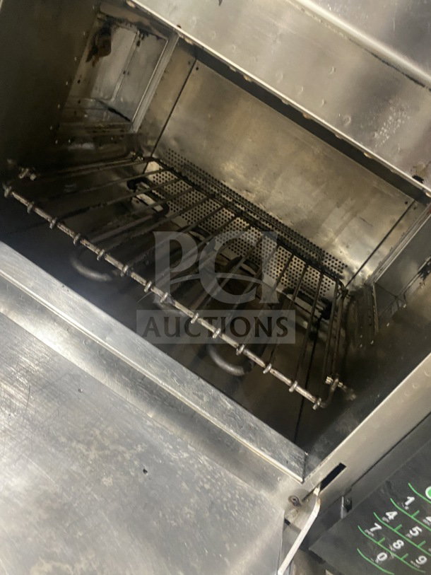 Amana AXP22 Turbo Oven, stainless steel, electric, countertop, 208-230V, 1 Phase, used interior, controls visible.