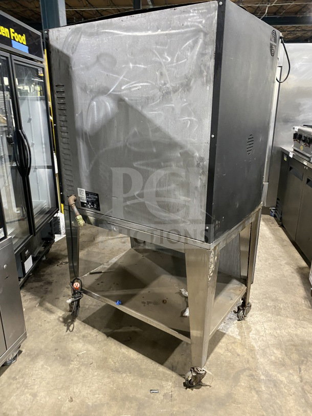 Cleveland Range BMR-32 electric rotisserie convection oven, commercial-grade, visible wear, serial number WC36393-961-48.