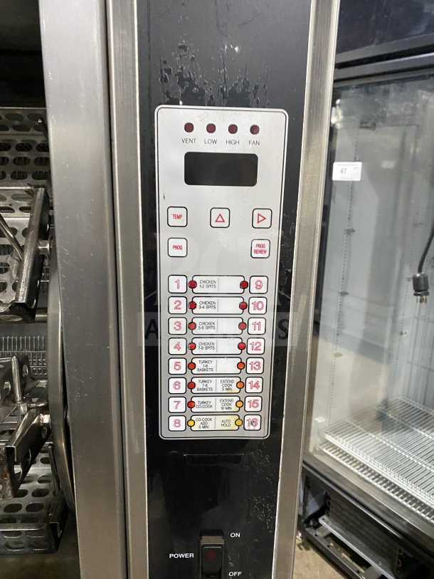 Cleveland Range BMR-32 commercial electric rotisserie convection oven, digital controls, model SN: WC36393-961-48, used condition.