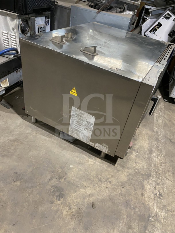 Electrolux Air-O-Convect combi oven, model AOS062GKP1, stainless steel, natural gas, with touch controls and labels visible.