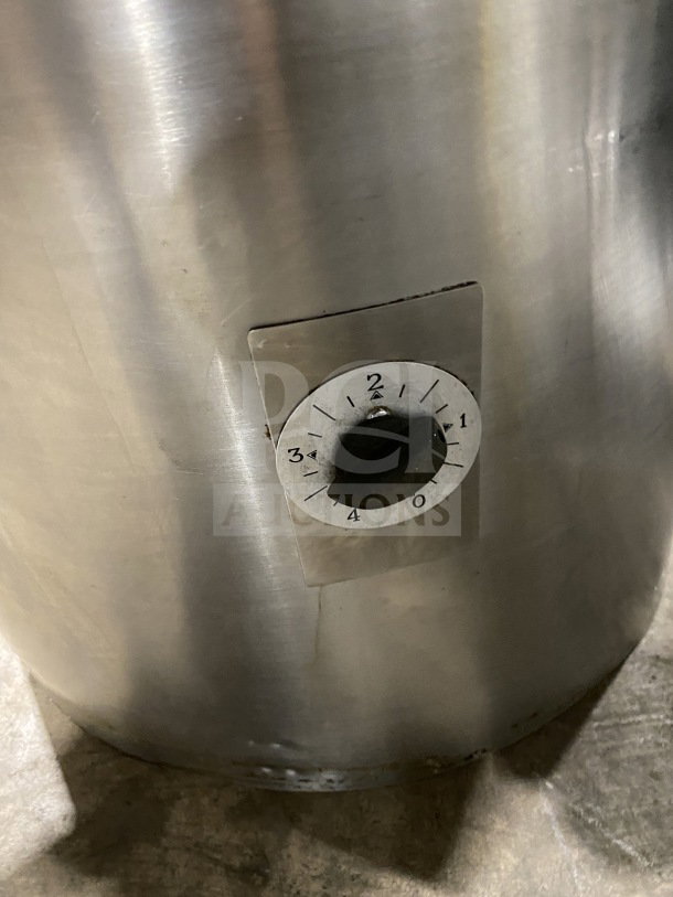 Hobart commercial stainless steel electric potato peeler with a numbered control dial, in good condition, durable design.